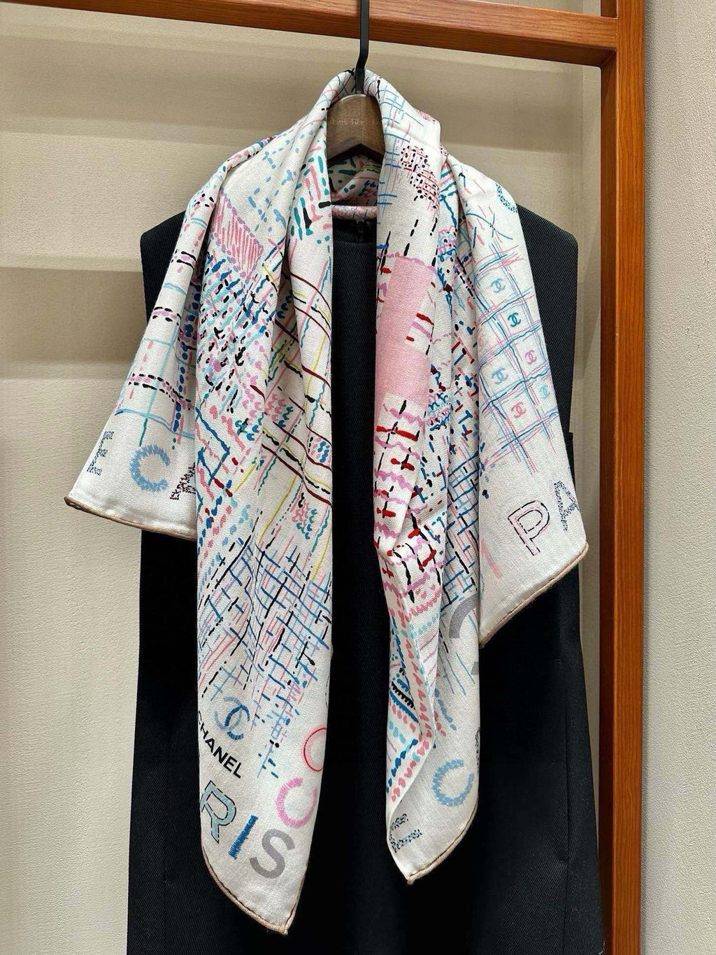 CC Square Scarf 140 CM In White Colorful Cashmere 182446