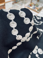 CC Square Scarf 140 CM In Black White Cashmere And Silk 264126