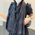 CC Scarf 200 CM In Black Polka Dot Cashmere  274118