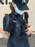 CC Scarf 200 CM In Black Polka Dot Cashmere  274118
