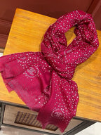 CC Scarf 200 CM In Dark Pink Polka Dot Cashmere 274119