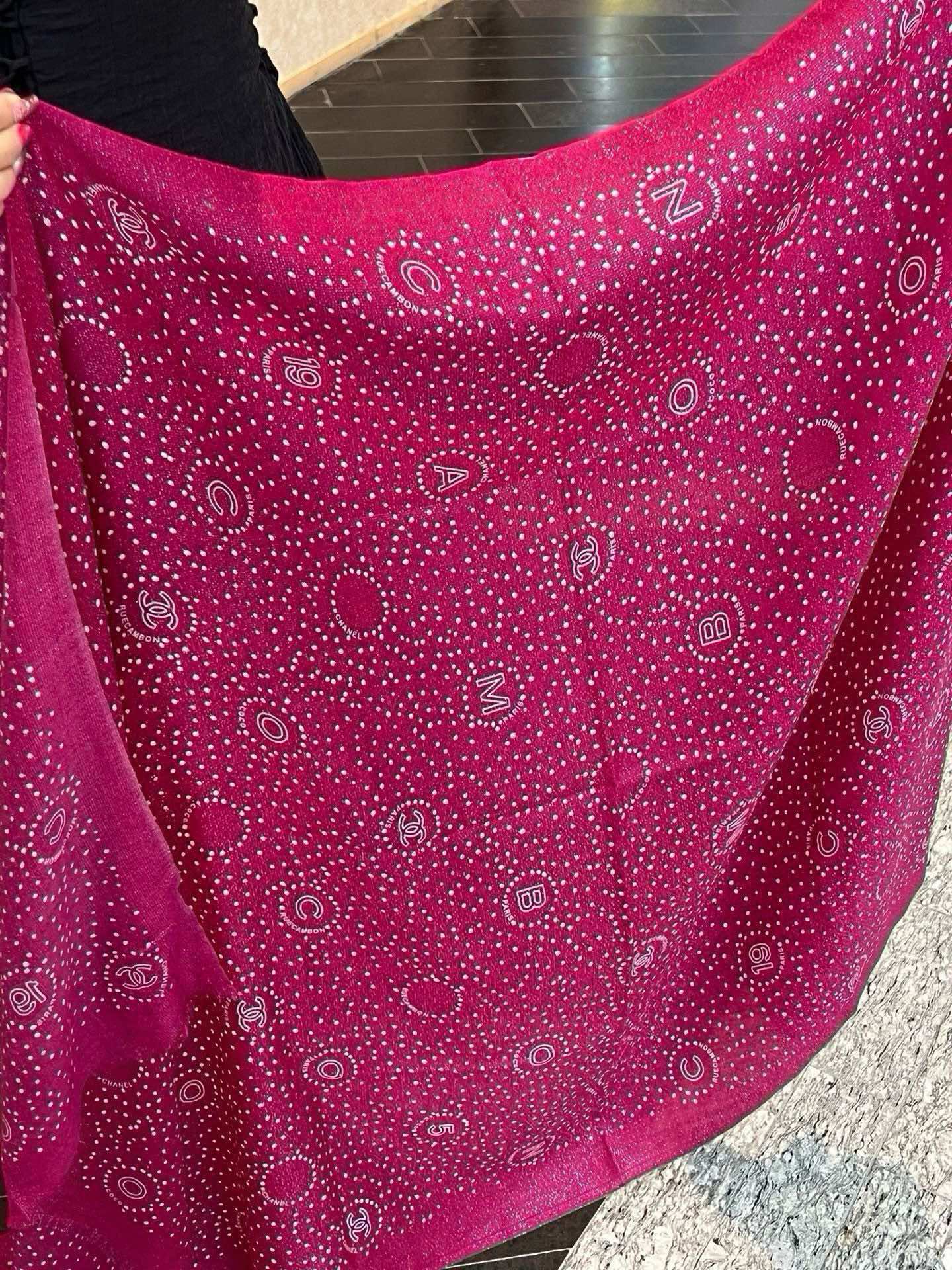 CC Scarf 200 CM In Dark Pink Polka Dot Cashmere 274119