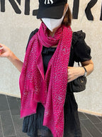 CC Scarf 200 CM In Dark Pink Polka Dot Cashmere 274119