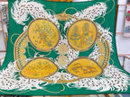 Legende Brodee Scarf 140 CM In Green Colorful Cashmere And Silk 276518