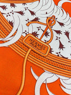 Legende Brodee Scarf 140 CM In Orange Colorful Cashmere And Silk 276519