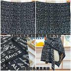 CC Square Scarf 140 CM In Black With White Text Cashmere And Silk 286378