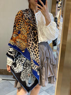 Lazy Leopardesses Scarf 110 CM In Colorful Cashmere Silk 311600