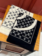 CC Scarf 200 CM In Black With White Logo Cashmere 363601