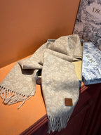 SCARF 180 CM IN ECRU TAN MONOGRAM CASHMERE 394644