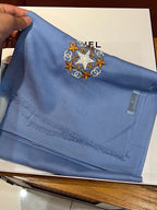CC Scarf 200 CM In Blue Linen Fabric 407087