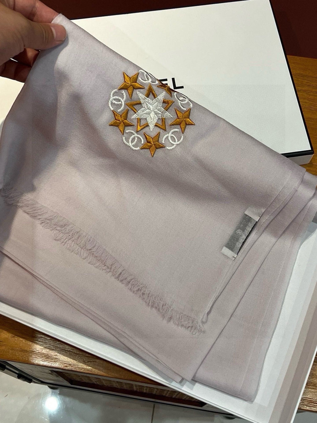 CC Scarf 200 CM In Light Purple Linen Fabric 407088