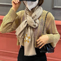 CC Scarf 200 CM In Brown Linen Fabric 407089