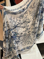 SCARF 200 CM IN WHITE MIX BLUE CASHMERE 413825
