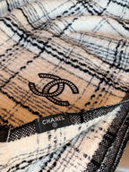 CC Scarf 200 CM In White With Black Stripes Cashmere 415341