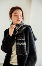 CC Scarf 200 CM In Black With White Stripes Cashmere 415342