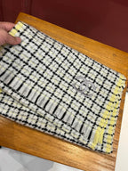 CC Scarf 190 CM In White Yellow With Black Plaid Cashmere 416805