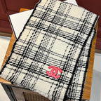 CC Scarf 185 CM White With Black Stripes Cashmere  422920