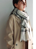 CC Scarf 185 CM White With Black Stripes Cashmere  422920