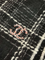 CC Scarf 185 CM Black With White Stripes Cashmere  422921