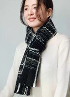 CC Scarf 185 CM Black With White Stripes Cashmere  422921