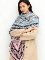 LV X TM Scarf 135CM Blue Pink Cashmere 293197