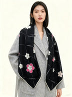 CC 25 Scarf 140cm Black Pink White Cashmere 293175