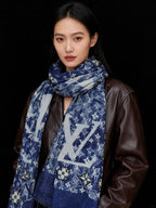 LV 25ss Scarf 200CM Blue Cashmere 293140