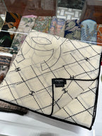 CC 25 Scarf 140cm White Black Cashmere 293212
