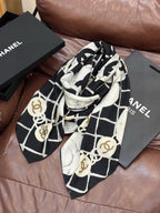 CC 25 Scarf 140cm Black White Cashmere 293217