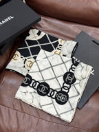 CC 25 Scarf 140cm Black White Cashmere 293218