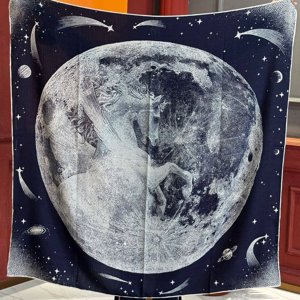 HM Clair de Lune 140 CM Navy Blue Cashmere and Silk 293248