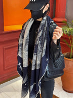 HM Clair de Lune 140 CM Navy Blue Cashmere and Silk 293248