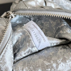 Bottega Veneta 2026 Loop Bag 21cm Silver Intrecciato Woven Leather 137119