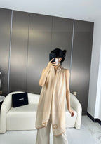 CC Scarf 200 CM In Beige Cashmere Silk 274163