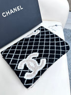 CC Scarf 185 CM In Black Mix Grey Cashmere Wool  370376