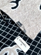 CC Scarf 185 CM In Black Mix Grey Cashmere Wool  370376