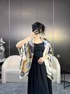 Harnais De Coeur Scarf 135 CM In White Colorful Cashmere And Silk 381094