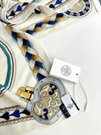 Harnais De Coeur Scarf 135 CM In White Colorful Cashmere And Silk 381094