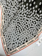CC Square Scarf 140 CM In Black Mix White Cashmere 390937