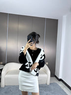 CC Scarf 120 CM In Black Mix White Fleece Wool 396432