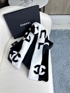 CC Scarf 120 CM In Black Mix White Fleece Wool 396432