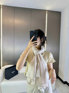 CC Scarf 200 CM In Light Beige Mix Dark Beige Cashmere Silk 396446