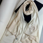 CC Scarf 200 CM In Light Beige Mix Dark Beige Cashmere Silk 396446