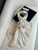 CC Scarf 200 CM In Light Beige Mix Dark Beige Cashmere Silk 396446