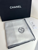 CC Scarf 200 CM In Light Grey Mix White Dark Grey Cashmere Silk 396448