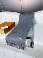 DUAL SCARF 180 CM IN SHARK GRAY CASHMERE 398375