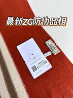 Scarf 180 CM In Red Mix White Khaki Green Cashmere 401087