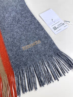 Scarf 180 CM In Charcoal Grey Mix Red Khaki Green Cashmere 401088