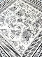 Tatouages Marins Bandana Shawl 135 CM Black White Cashmere And Silk 401091