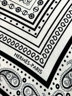 Tatouages Marins Bandana Shawl 135 CM Black White Cashmere And Silk 401091